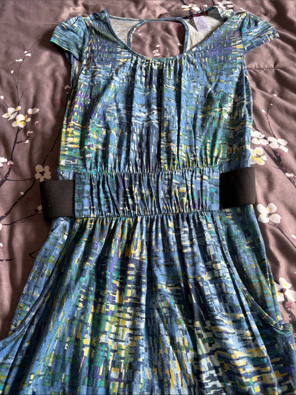 Blue printed dress - Picture 3 of 6